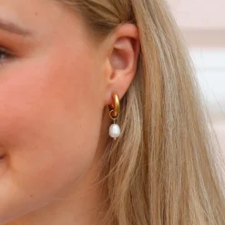 Winther Studio Chunky Pearl Hoops| Øreringe