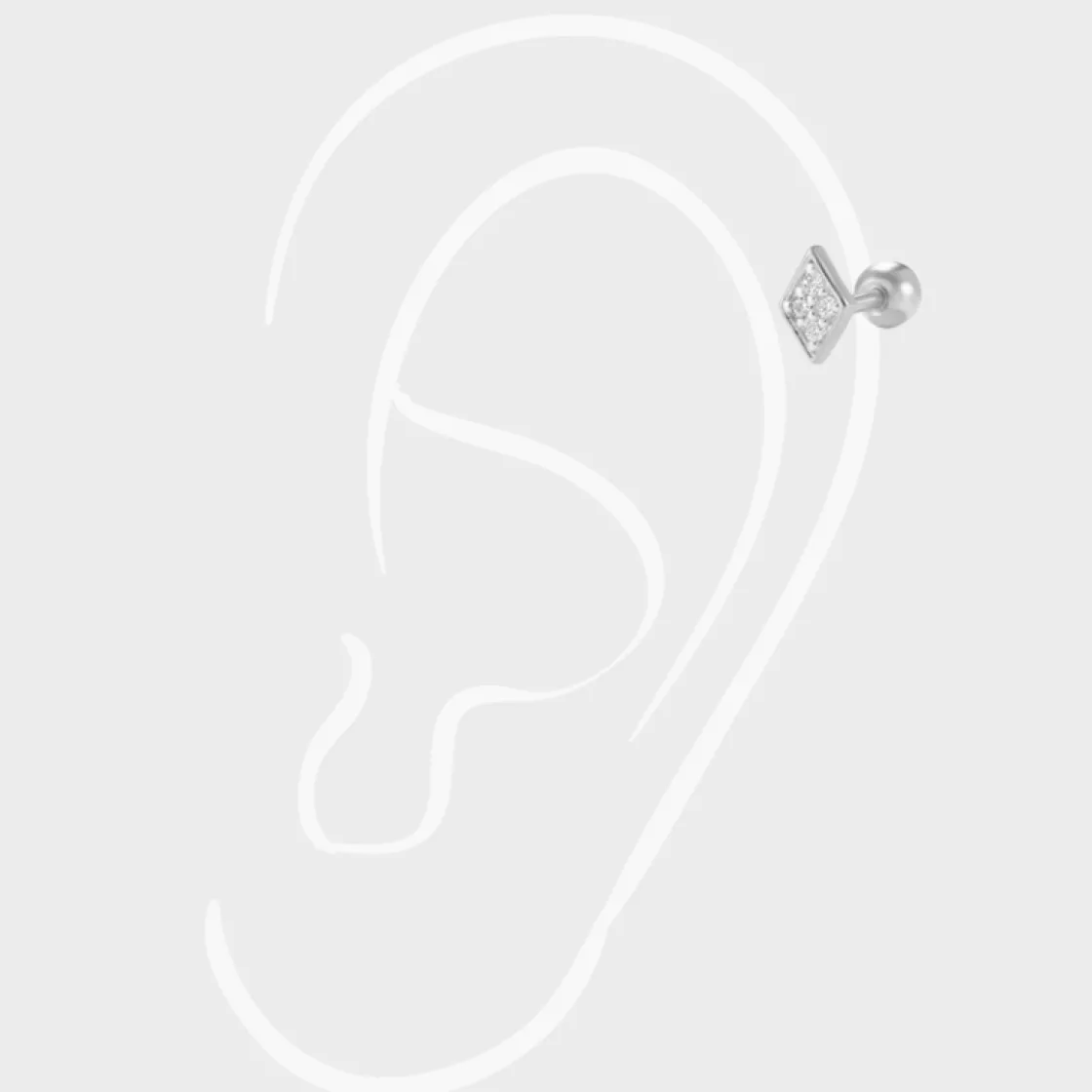 Winther Studio Crystal Diamond Piercing| Øreringe|Piercingsmykker