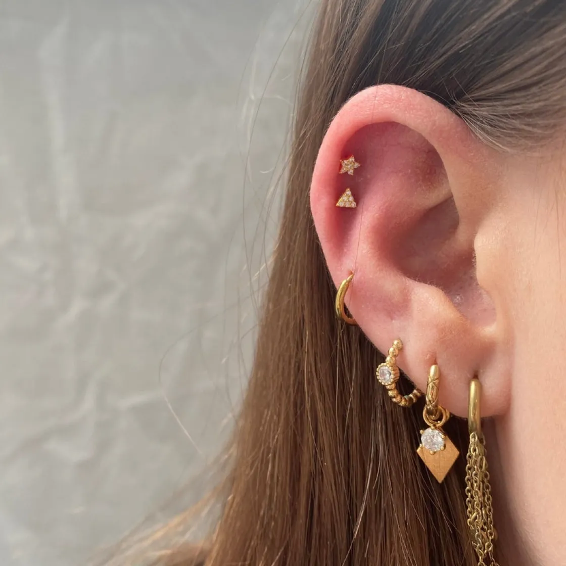 Winther Studio Crystal Triangle Piercing| Øreringe|Piercingsmykker