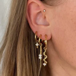 Winther Studio Pearl Chain Charm| Øreringe